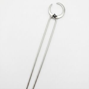 NEW Norse Moon U Shaped Hairpin with Black Jeweled Accent